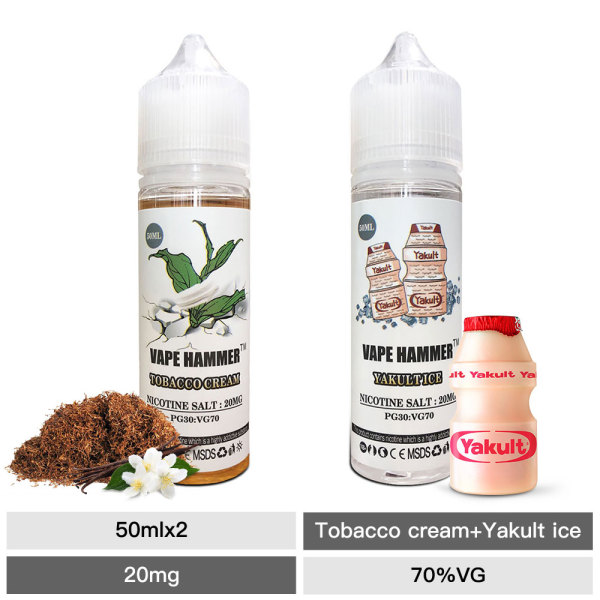 Cheap Nicotine Salt 50ml X2 Pack Tobacco Cream And Yakult Salt Nic