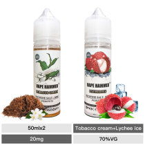 Top 50ml E-Juice Lychee Ice & Tobacco Cream Salt Nic Juice Combo