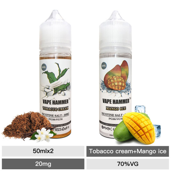 Cheap Vape Juice 50ml Salt Nic Mango & Tobacco Cream Bundle Pack
