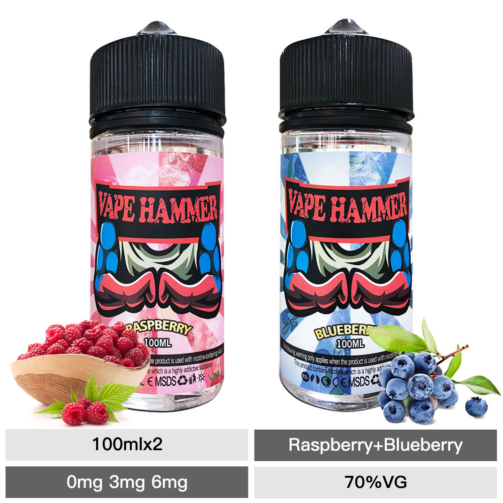 Cheap 2 Pick E Liquid Bundle Raspberry & Blueberry Vape Juice 100ml On