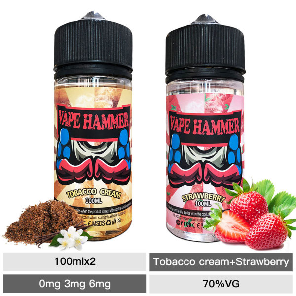 Smoking Strawberry Vape Juice Tobacco E Juice 100ml X2