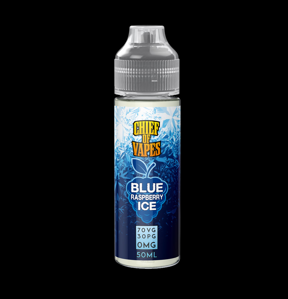 Unique 0mg Blue Raspberry Ice Bottle 50 mg Vape Juice CHIEF OF VAPES