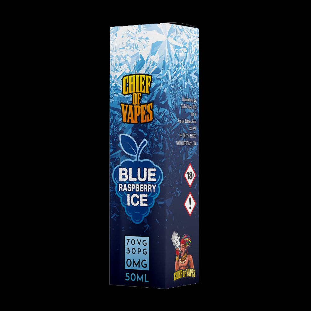 Unique 0mg Blue Raspberry Ice Bottle 50 mg Vape Juice CHIEF OF VAPES