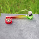 Glass cigarette set, glass pipe, combustion-supporting mesh, plastic cigarette grinder, cigarette set