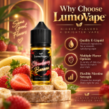 LumoVape Strawberry Banana 10ml E-Liquid selectable nicotine strength options
