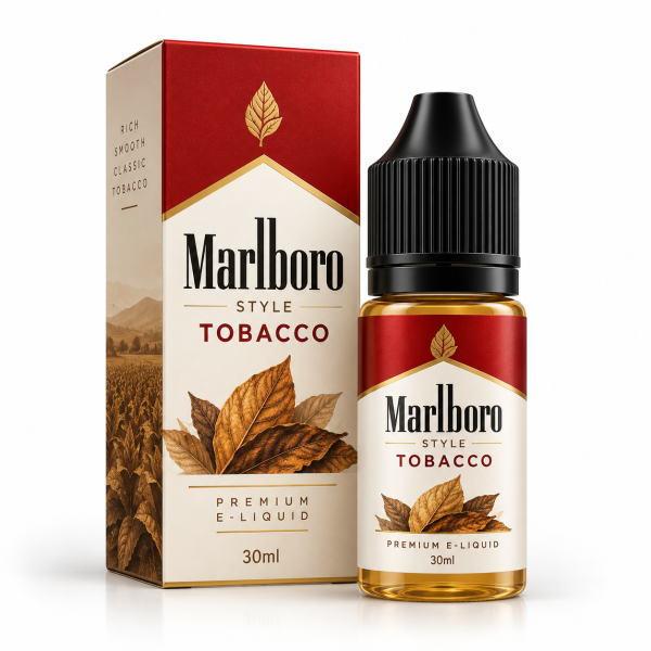 Marlboro Style Tobacco E-Liquid – Classic American Tobacco Vape Juice, 10ml / 30ml / 50ml / 100ml