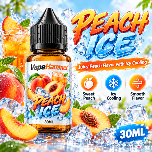 VapeHammer Peach Ice 30ml – Juicy Peach Flavor with Icy Cooling