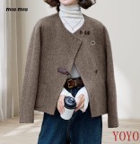 即発送！ 2026 ミュウミュウ 新作 カシミヤコート 偽物 2色