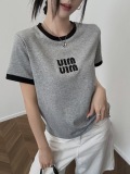 使い勝手良  2026 ミュウミュウ 新作 半袖Tシャツ 偽物
