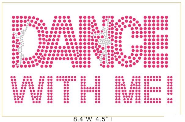 Dance with me hot fix rhinestone crystal jewelry heat transfer