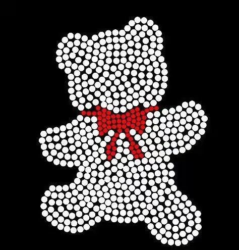 High quality hot fix rhinestone bear