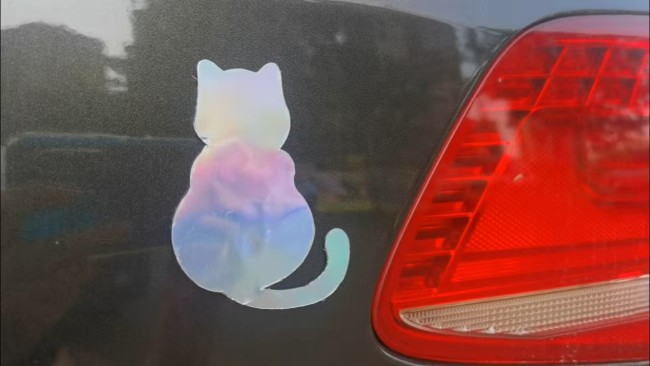Reflective Car Magnets iridescence color cat