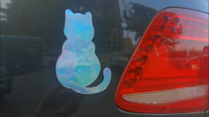 Reflective Car Magnets iridescence color cat