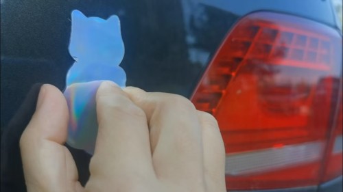 Reflective Car Magnets iridescence color cat