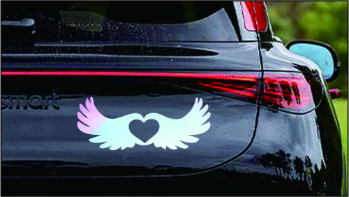 Reflective Car Magnets iridescence color heart wing