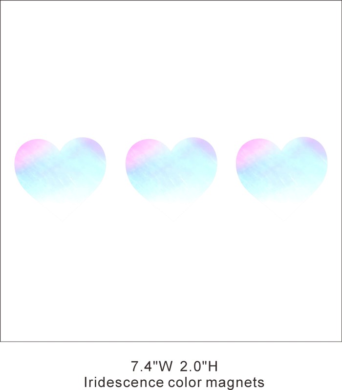 Reflective Car Magnets iridescence color 3 hearts