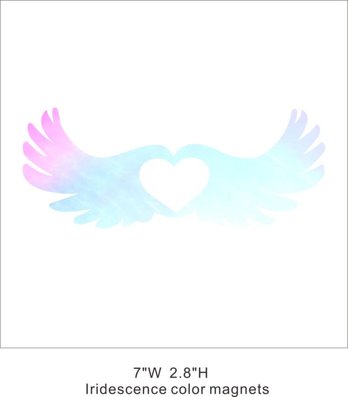 Reflective Car Magnets iridescence color heart wing