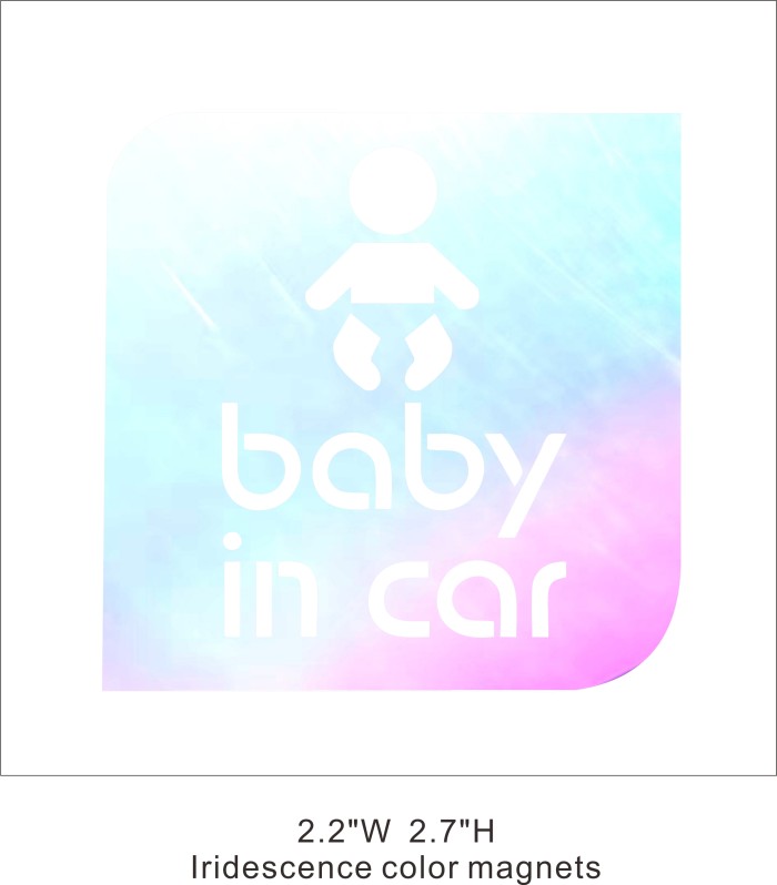 Reflective Car Magnets iridescence color Baby in car