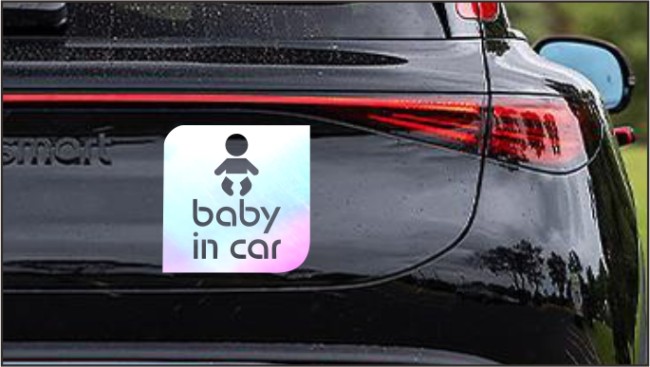 Reflective Car Magnets iridescence color Baby in car