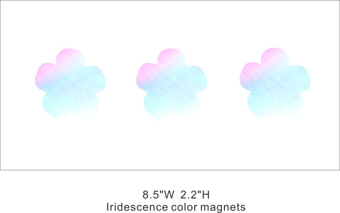 Reflective Car Magnets iridescence color 3 flowers