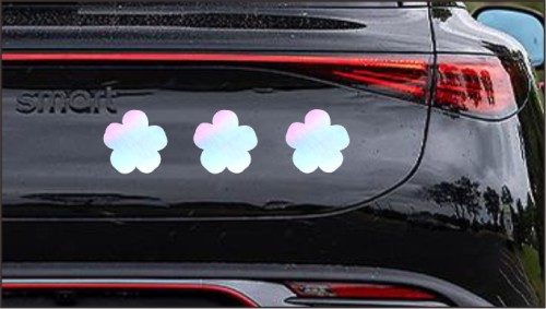 Reflective Car Magnets iridescence color 3 flowers