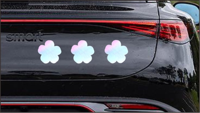 Reflective Car Magnets iridescence color 3 flowers
