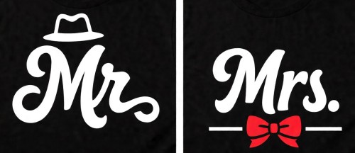 Mr & Mrs T02 vinyl heat transfer
