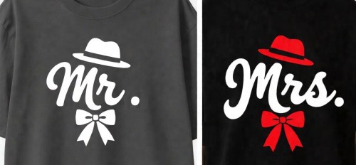 Mr & Mrs T04 vinyl heat transfer