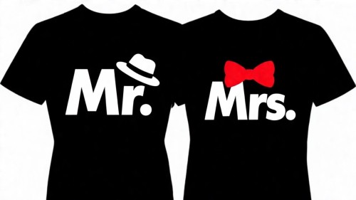 Mr & Mrs T01 vinyl heat transfer