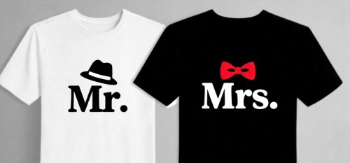 Mr & Mrs T03 vinyl heat transfer
