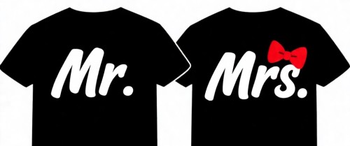 Mr & Mrs T07 vinyl heat transfer
