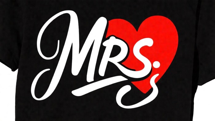 Mr & Mrs T10 vinyl heat transfer