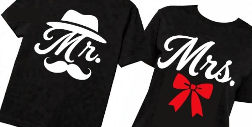 Mr & Mrs T06 vinyl heat transfer