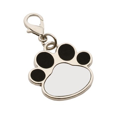 Metal paw keyring encrusted with custom photoprint
