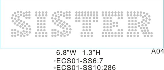 DIY crafting rhinestone heat transfer T07 Sister