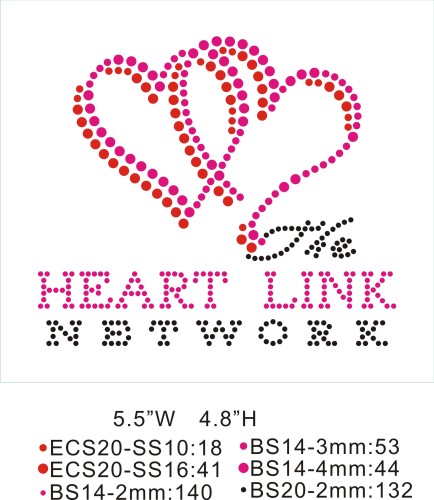 Promotional Apparel Rhinestones T20 Heart link