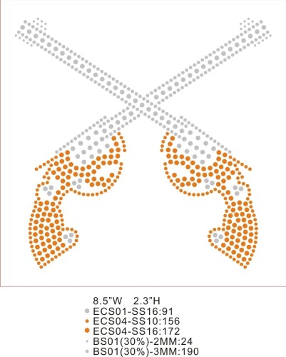 Rhinestone bling sheet T16 Guns