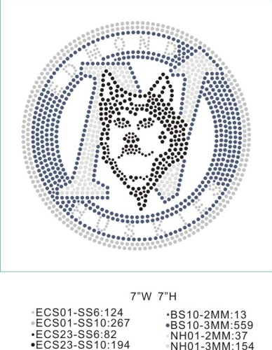 Custom rhinestone logo T43 NORTH HUSKY