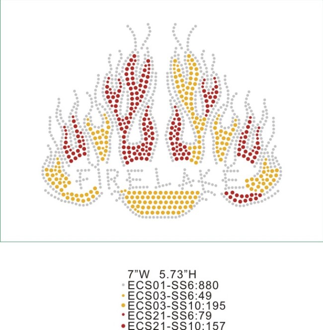 Fire lake rhinestone logo T44 Fire lake