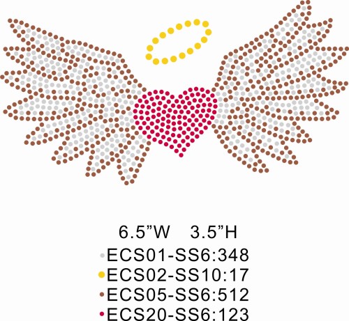 Made to order heat press patterns T58 Heart with wing