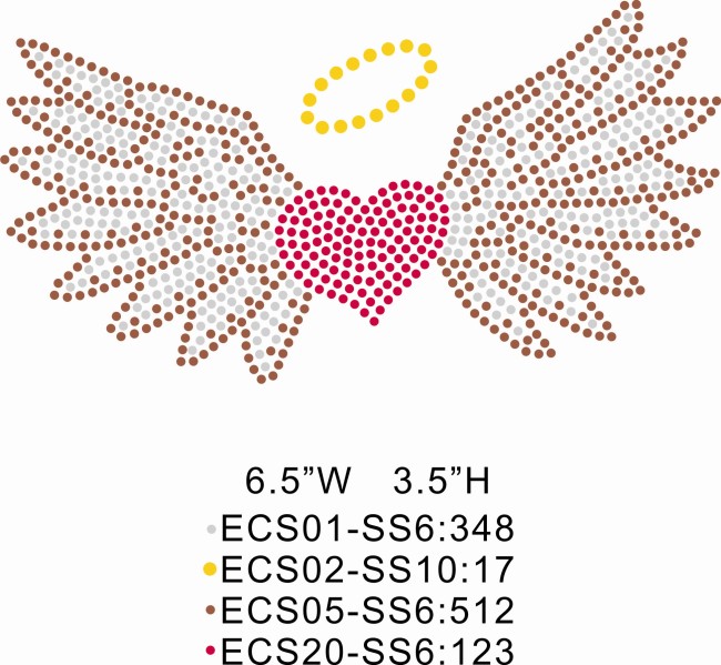 Made to order heat press patterns T58 Heart with wing