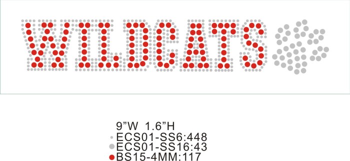 Heat press templates T55 Wildcats with paw