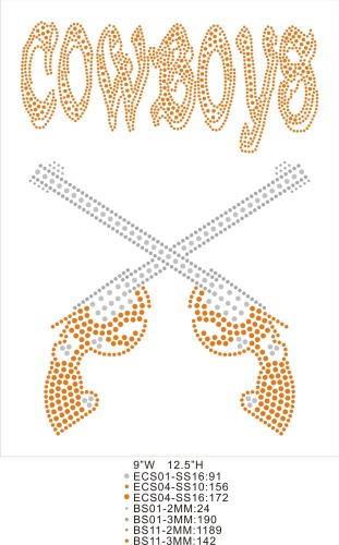 Cowboys guns wearing heat transfer T70 Cowboys guns