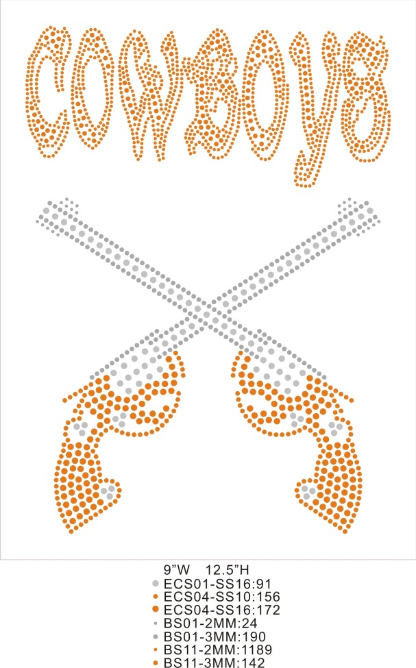 Cowboys guns wearing heat transfer T70 Cowboys guns