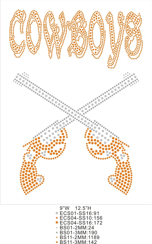 Cowboys guns wearing heat transfer T70 Cowboys guns