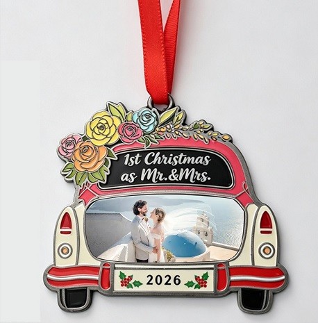 Personalized Custom Wedding Pendant with Names & Date