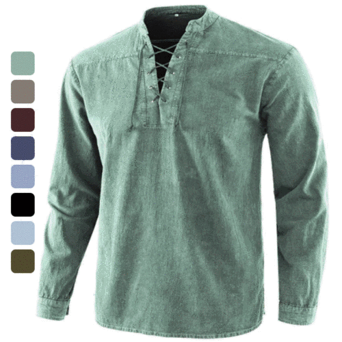 綿麻長袖シャツ、3D立体裁断、柔らかい天然綿を使用！