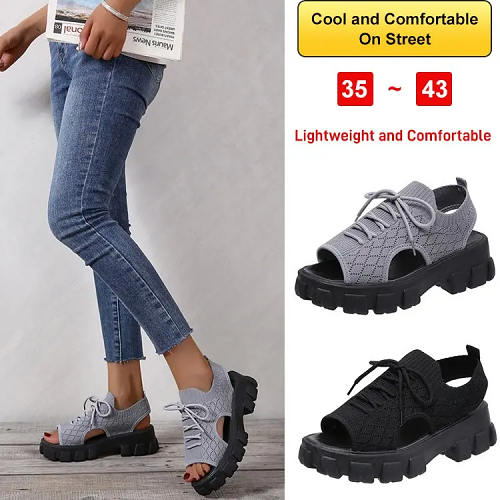 Fashionable Thick Sole Flyknit Casual Shoes