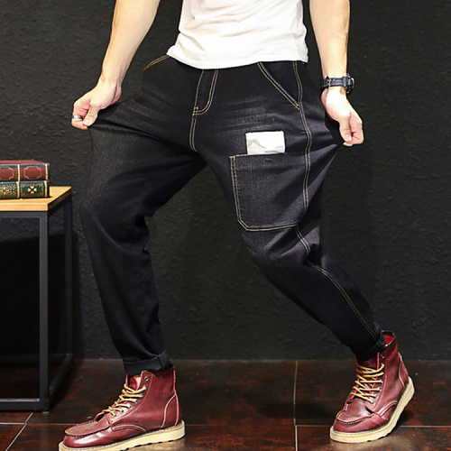 彈力韓版寬鬆哈倫牛仔褲  優質面料，彈性極佳，舒適不緊繃！