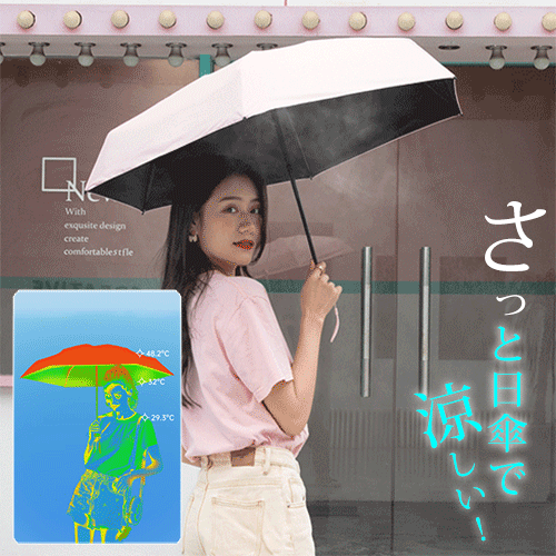 超ミニ·薄型折り畳み傘タイプ:晴雨兼用、6つ折り